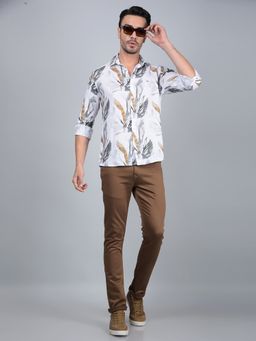CRIMSOUNE CLUB - Men Multi-Color Printed Linen Shirt