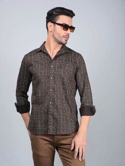 CRIMSOUNE CLUB - Men Brown Printed Shirt