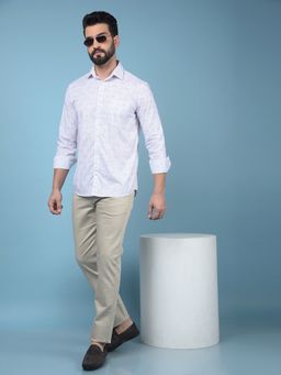 CRIMSOUNE CLUB - Men Purple Printed Cotton Shirt