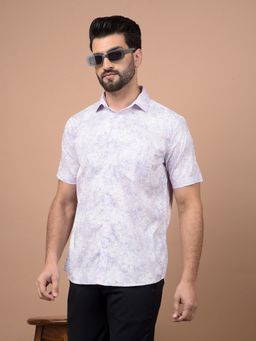 CRIMSOUNE CLUB - Men Purple Floral Print Shirt