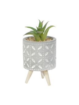 Voncasa - Flower with Pot - Grey