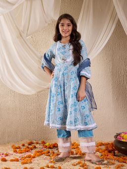 PSPeaches - Girls Regular Kurta with Pyjamas & Dupatta (Set of 3)