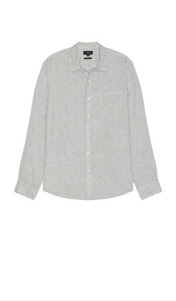 Vince - Houndstooth Seperate Placket Long Sleeve Shirt