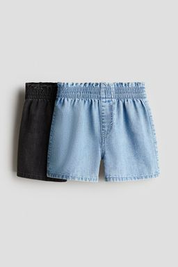H&M - Girls 2-Pack Denim Paper Bag Shorts