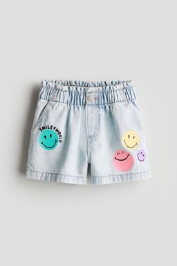 H&M - Girls Blue Loose Fit Denim Shorts