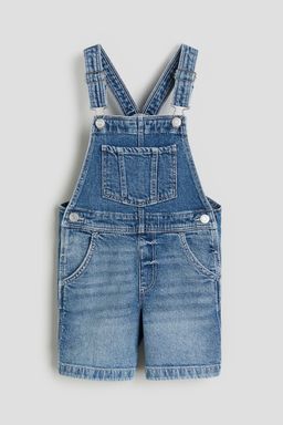 H&M - Girls Blue Denim Dungaree Shorts