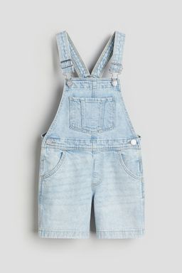 H&M - Girls Blue Denim Dungaree Shorts