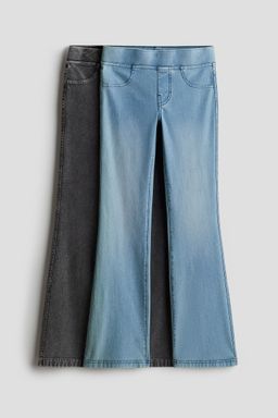 H&M - Girls 2-Pack Flared Jersey Trousers