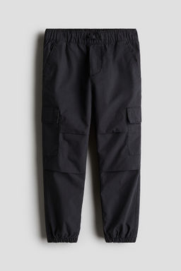 H&M - Boys Grey Cotton Cargo Trousers