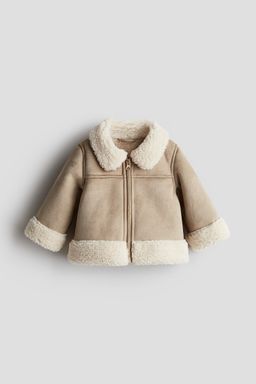 H&M - Boys & Girls Beige Teddy-Detail Jacket