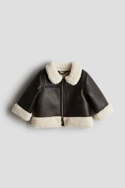 H&M - Boys & Girls Brown Teddy-Detail Jacket
