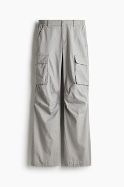 H&M - Women Grey Canvas Cargo Trousers