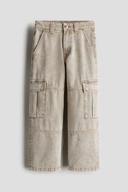 H&M - Boys Beige Baggy Cargo Jeans