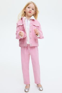 H&M - Girls Pink Loose Fit Tapered Jeans
