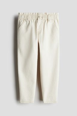 H&M - Girls White Loose Fit Tapered Jeans