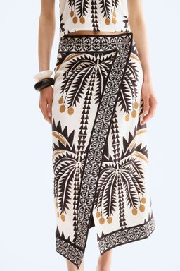 H&M - Women White Printed Wrap Skirt
