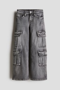 H&M - Girls Grey Wide Leg Jeans