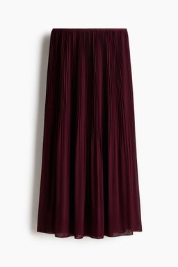 H&M - Women Red Pleated Chiffon Skirt