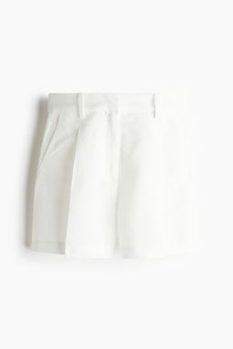 H&M - Women White Linen-Blend Shorts
