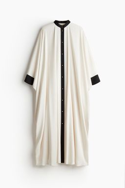 H&M - Women White Button-Front Kaftan Dress