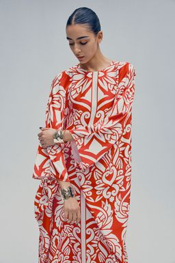 H&M - Women Red Satin Kaftan Dress