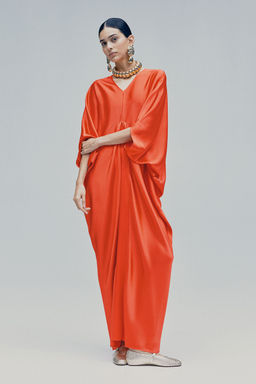 H&M - Women Red Satin Kaftan Dress