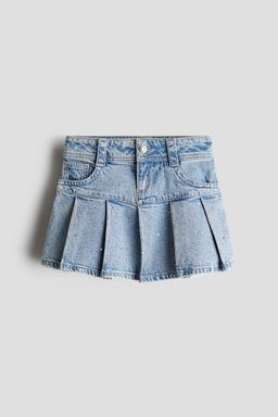 H&M - Girls Blue Pleated Denim Skirt