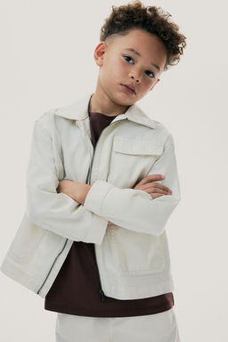 H&M - Boys White Oversized Twill Jacket