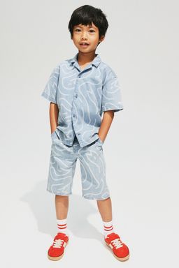 H&M - Boys Blue Printed Denim Shorts