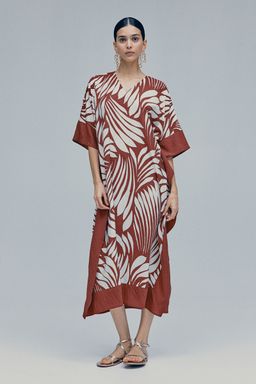 H&M - Women Brown Satin Kaftan Dress
