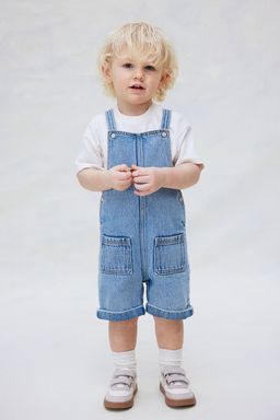 H&M - Boys & Girls Blue Denim Dungaree Shorts
