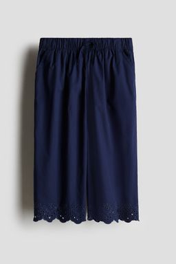 H&M - Girls Blue Broderie Anglaise Cropped Trousers