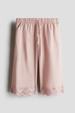 H&M - Girls Pink Broderie Anglaise Cropped Trousers