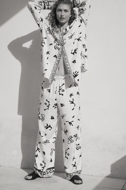 H&M - Women White Linen-Blend Trousers