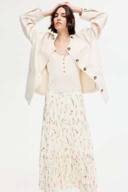 H&M - Women Multi-Color Pleated Maxi Skirt