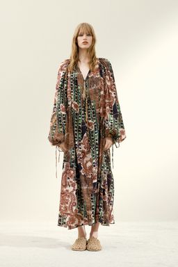 H&M - Women Brown Chiffon Kaftan Dress