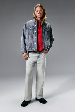 H&M - Men White Loose Straight High Jeans