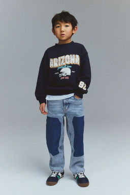 H&M - Boys Blue Loose Fit Carpenter Jeans