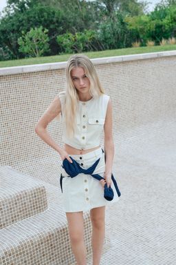 H&M - Women White A-Line Denim Mini Skirt