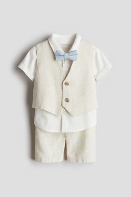H&M - Boys 4-Piece Linen-Blend Dressy Set