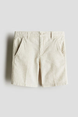 H&M - Boys Beige Linen-Blend Chino Shorts
