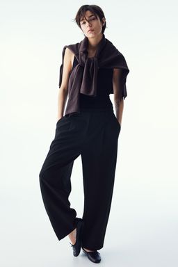 H&M - Women Black Tapered Trousers