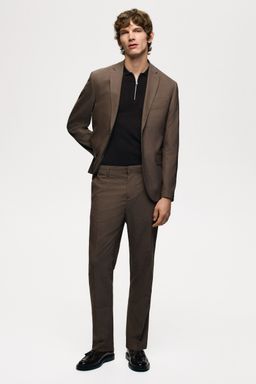 H&M - Men Brown Slim Fit Suit Trousers