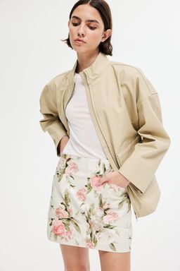 H&M - Women White Coated Mini Skirt