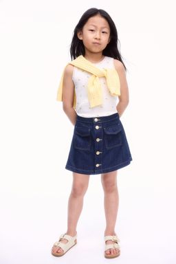 H&M - Girls Blue Cotton Denim Skort