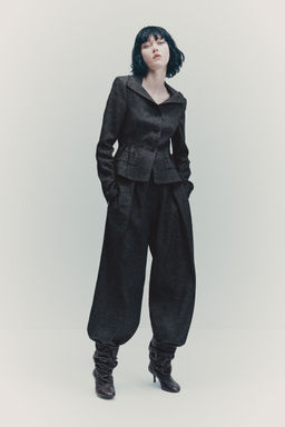 H&M - Women Grey Wool-Blend Suit Trousers