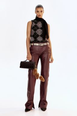 H&M - Women Orange Leather Trousers