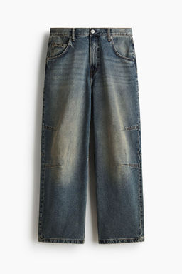 H&M - Men Blue Baggy Darted Jeans