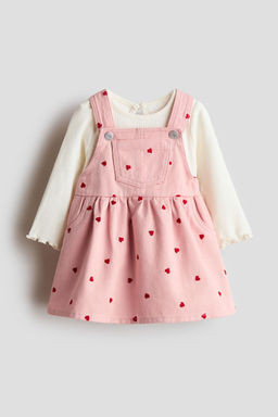 H&M - Girls 2-Piece Dungaree Dress And Top Set