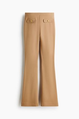 H&M - Women Beige Flared Ponte Di Roma Trousers